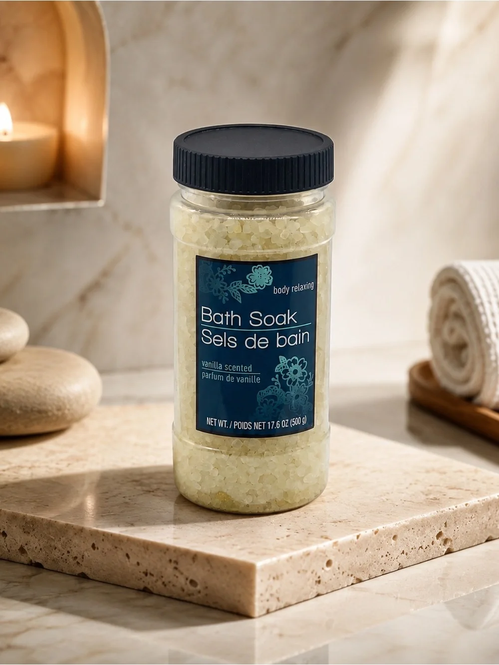 GREENBRIER BODY RELAXING VANILLA BATH SOAK SALTS 17.6 OZ